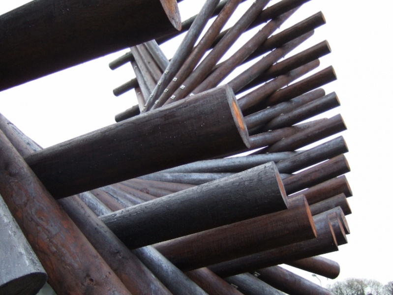 Polestar (2006) Timber (Telegraph) Poles, Galvanised steel. Letterkenny Co. Donegal, Ireland